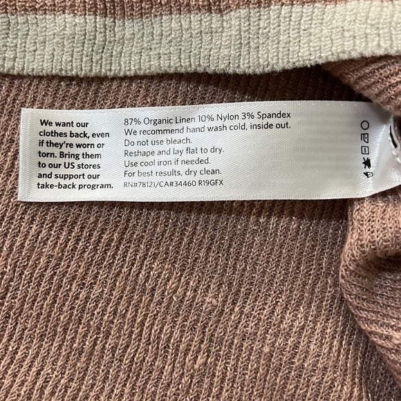 Eileen Fisher Tunic with high low hem, XL, Dusty Rose and Cream, Linen - Picture 4 of 4